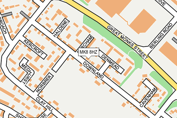 MK8 8HZ map - OS OpenMap – Local (Ordnance Survey)