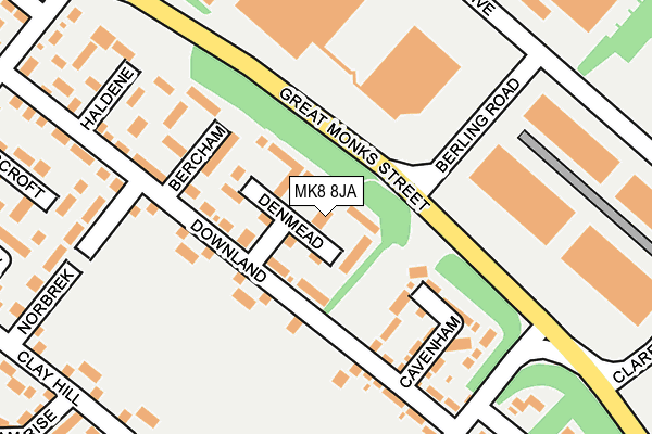 MK8 8JA map - OS OpenMap – Local (Ordnance Survey)