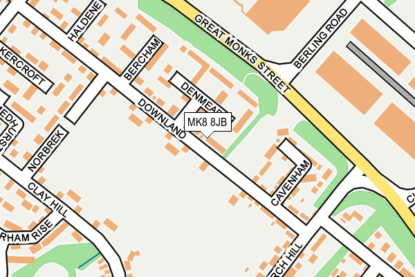 MK8 8JB map - OS OpenMap – Local (Ordnance Survey)