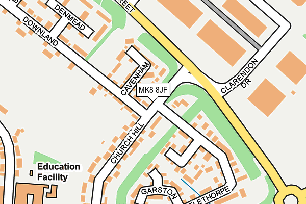 MK8 8JF map - OS OpenMap – Local (Ordnance Survey)