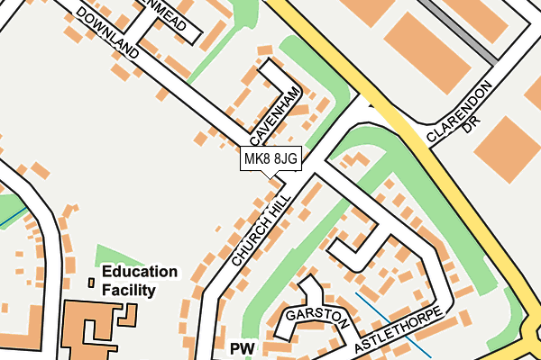 MK8 8JG map - OS OpenMap – Local (Ordnance Survey)