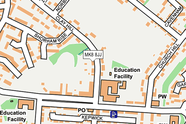MK8 8JJ map - OS OpenMap – Local (Ordnance Survey)