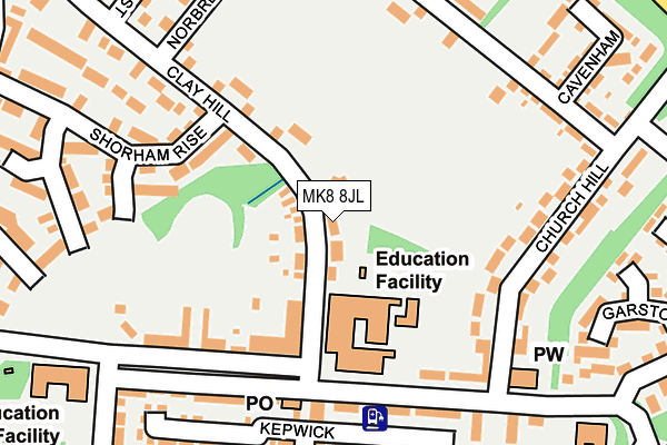 MK8 8JL map - OS OpenMap – Local (Ordnance Survey)