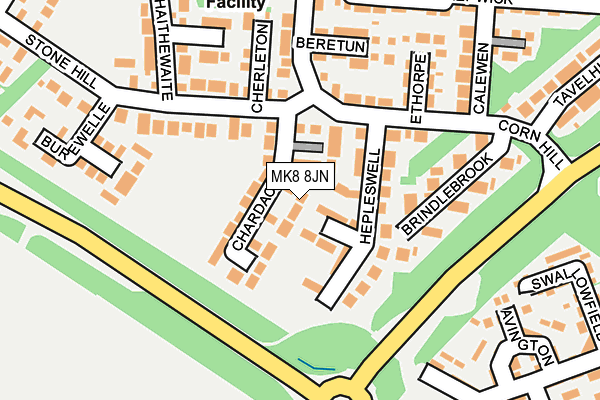MK8 8JN map - OS OpenMap – Local (Ordnance Survey)