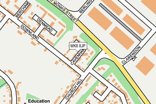 MK8 8JP map - OS OpenMap – Local (Ordnance Survey)