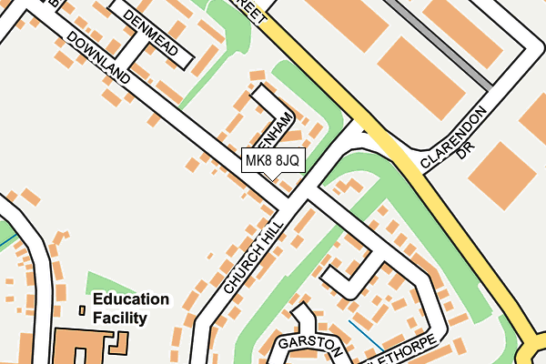 MK8 8JQ map - OS OpenMap – Local (Ordnance Survey)