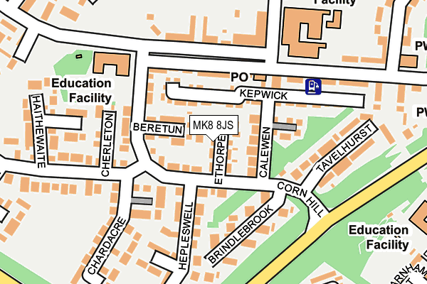 MK8 8JS map - OS OpenMap – Local (Ordnance Survey)