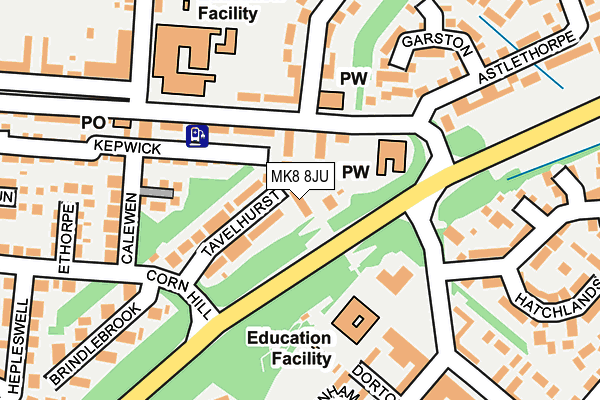 MK8 8JU map - OS OpenMap – Local (Ordnance Survey)