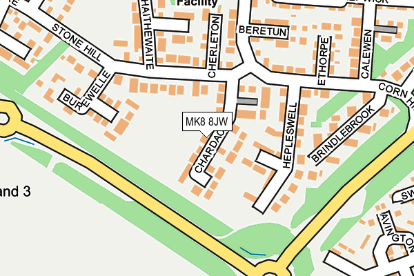 MK8 8JW map - OS OpenMap – Local (Ordnance Survey)