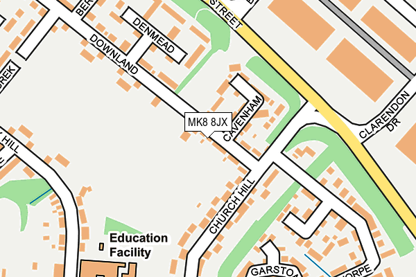 MK8 8JX map - OS OpenMap – Local (Ordnance Survey)