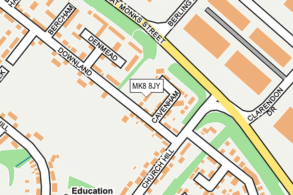 MK8 8JY map - OS OpenMap – Local (Ordnance Survey)