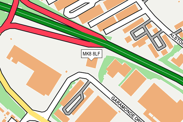 MK8 8LF map - OS OpenMap – Local (Ordnance Survey)
