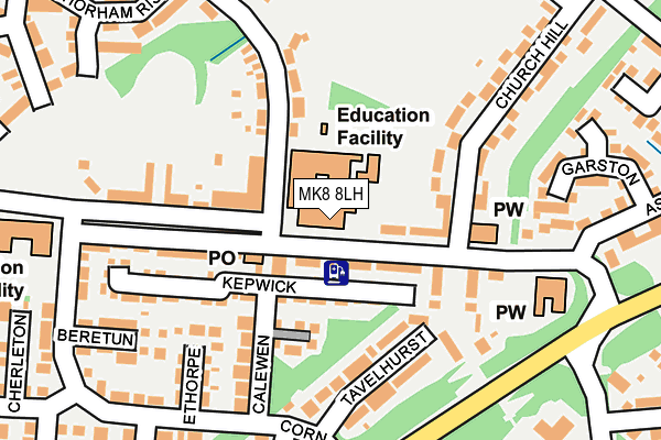MK8 8LH map - OS OpenMap – Local (Ordnance Survey)