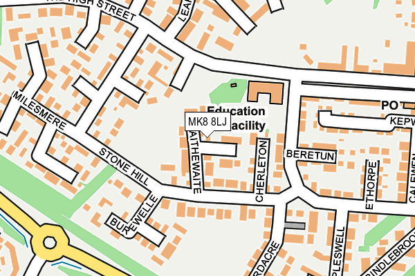 MK8 8LJ map - OS OpenMap – Local (Ordnance Survey)