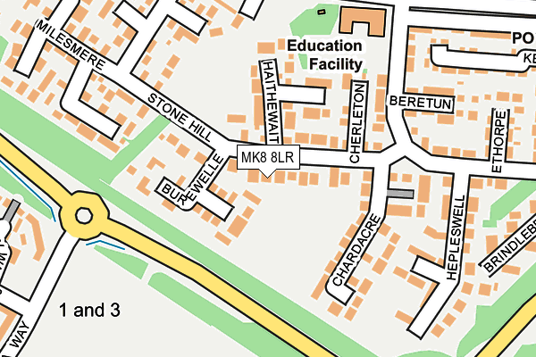 MK8 8LR map - OS OpenMap – Local (Ordnance Survey)