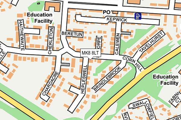 MK8 8LT map - OS OpenMap – Local (Ordnance Survey)