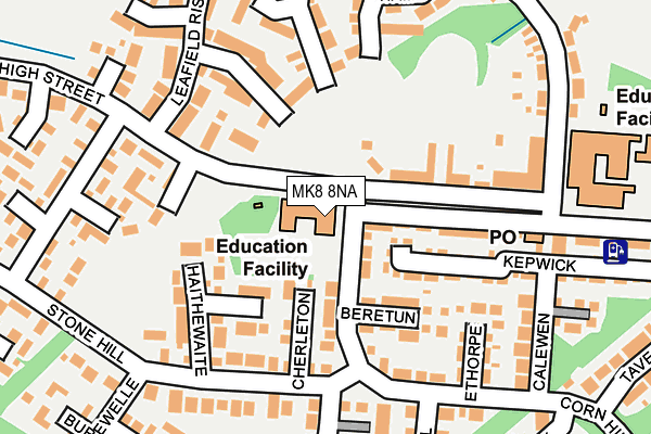 MK8 8NA map - OS OpenMap – Local (Ordnance Survey)