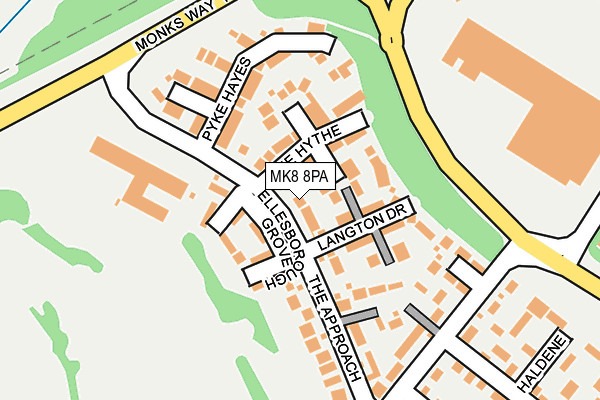 MK8 8PA map - OS OpenMap – Local (Ordnance Survey)