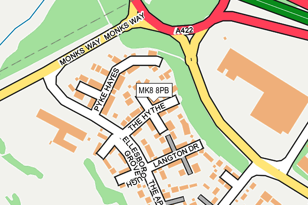 MK8 8PB map - OS OpenMap – Local (Ordnance Survey)