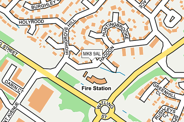 MK8 9AL map - OS OpenMap – Local (Ordnance Survey)
