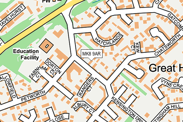 MK8 9AR map - OS OpenMap – Local (Ordnance Survey)