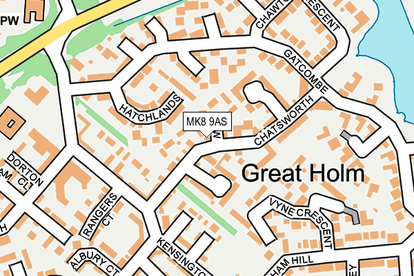 MK8 9AS map - OS OpenMap – Local (Ordnance Survey)