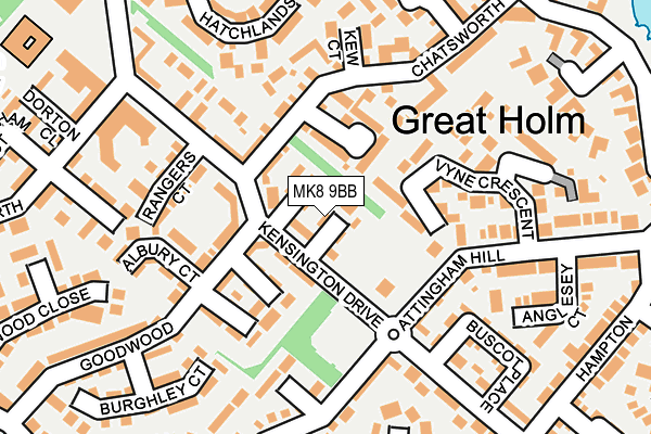 MK8 9BB map - OS OpenMap – Local (Ordnance Survey)