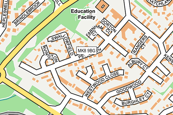 MK8 9BG map - OS OpenMap – Local (Ordnance Survey)