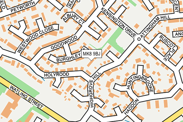 MK8 9BJ map - OS OpenMap – Local (Ordnance Survey)