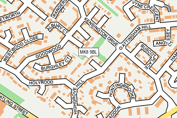 MK8 9BL map - OS OpenMap – Local (Ordnance Survey)