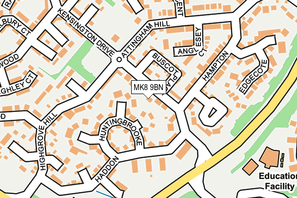 MK8 9BN map - OS OpenMap – Local (Ordnance Survey)