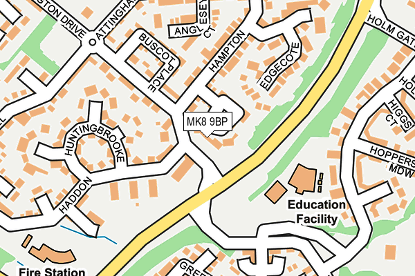 MK8 9BP map - OS OpenMap – Local (Ordnance Survey)