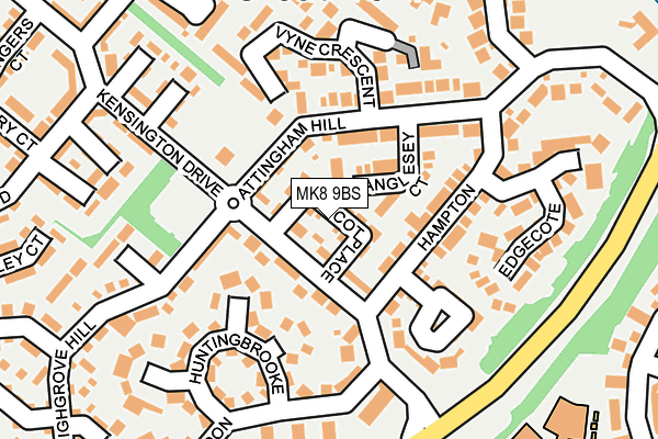 MK8 9BS map - OS OpenMap – Local (Ordnance Survey)