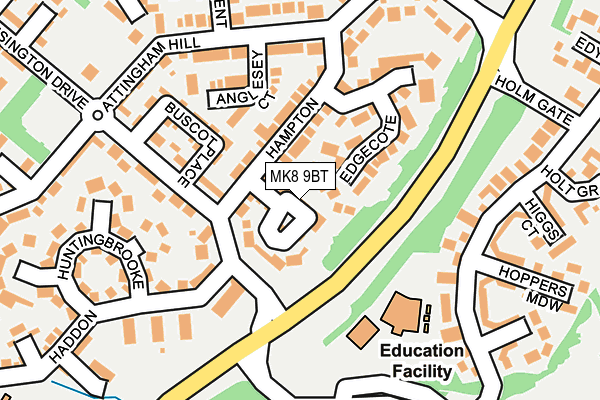 MK8 9BT map - OS OpenMap – Local (Ordnance Survey)