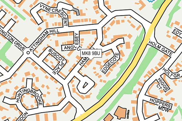 MK8 9BU map - OS OpenMap – Local (Ordnance Survey)