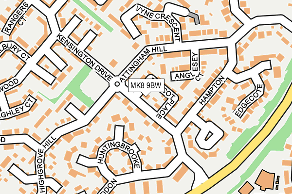 MK8 9BW map - OS OpenMap – Local (Ordnance Survey)