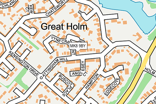 MK8 9BY map - OS OpenMap – Local (Ordnance Survey)