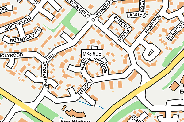 MK8 9DE map - OS OpenMap – Local (Ordnance Survey)