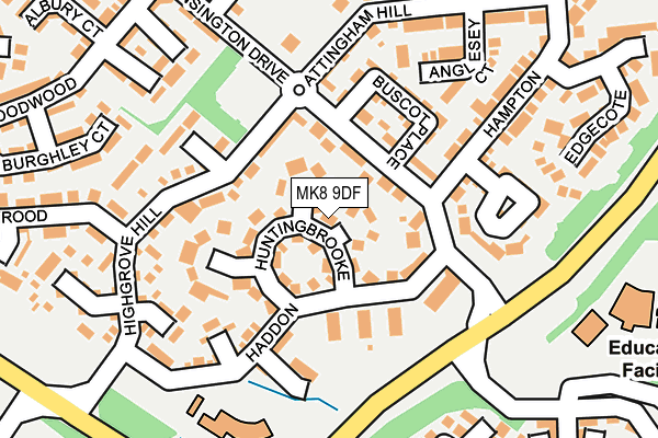 MK8 9DF map - OS OpenMap – Local (Ordnance Survey)