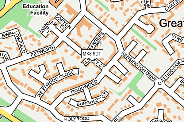 MK8 9DT map - OS OpenMap – Local (Ordnance Survey)