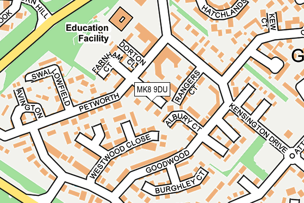 MK8 9DU map - OS OpenMap – Local (Ordnance Survey)