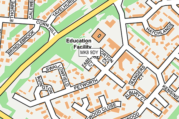 MK8 9DY map - OS OpenMap – Local (Ordnance Survey)