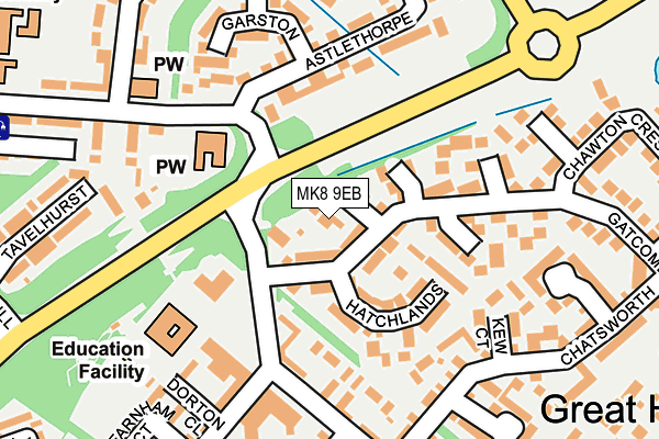 MK8 9EB map - OS OpenMap – Local (Ordnance Survey)