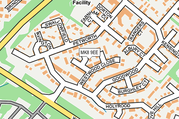 MK8 9EE map - OS OpenMap – Local (Ordnance Survey)