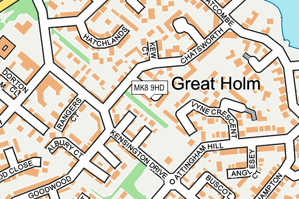 MK8 9HD map - OS OpenMap – Local (Ordnance Survey)