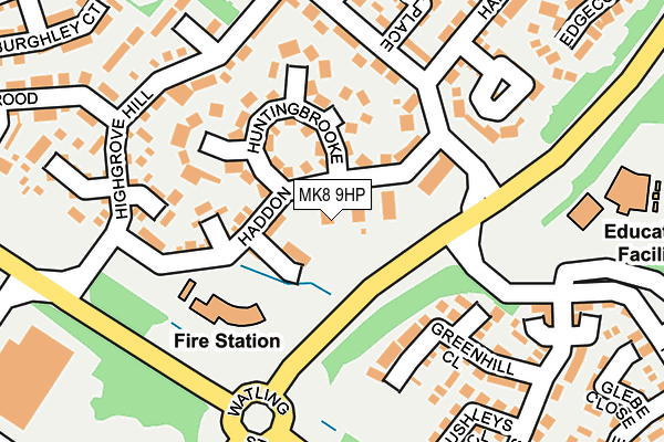 MK8 9HP map - OS OpenMap – Local (Ordnance Survey)