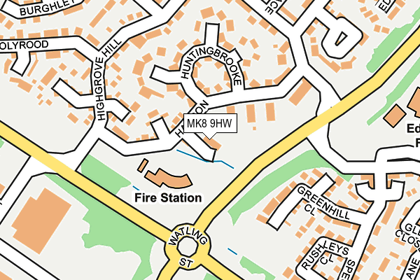 MK8 9HW map - OS OpenMap – Local (Ordnance Survey)