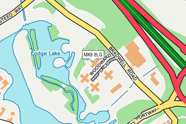 MK8 9LG map - OS OpenMap – Local (Ordnance Survey)