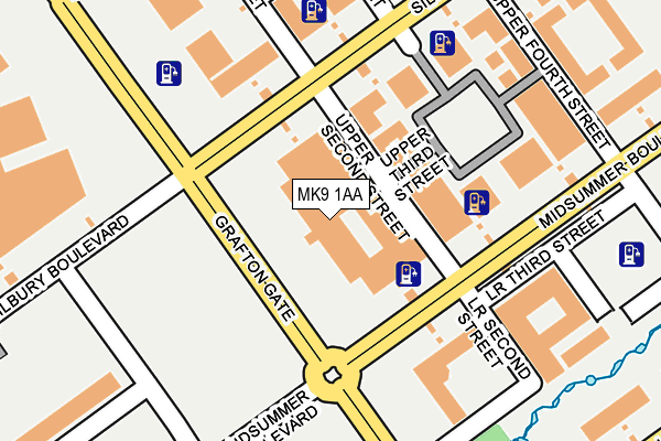 MK9 1AA map - OS OpenMap – Local (Ordnance Survey)