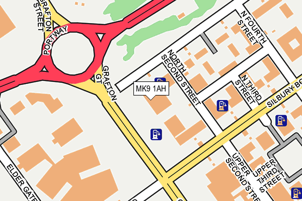 MK9 1AH map - OS OpenMap – Local (Ordnance Survey)